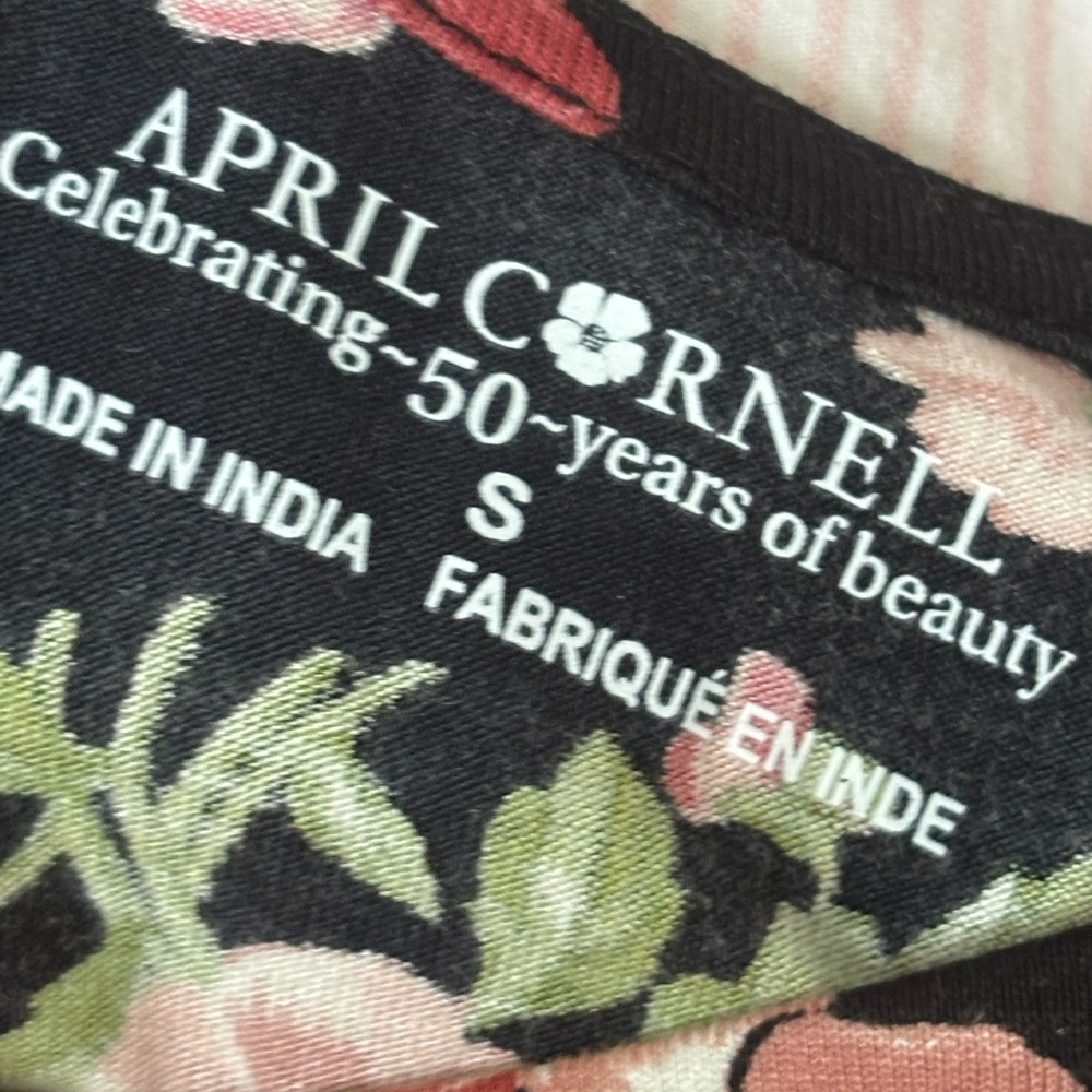 April Cornell Black Floral Maxi Dress S - Picture 3 of 4
